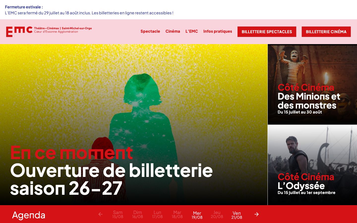 Homepage screenshot of Espace Marcel Carné