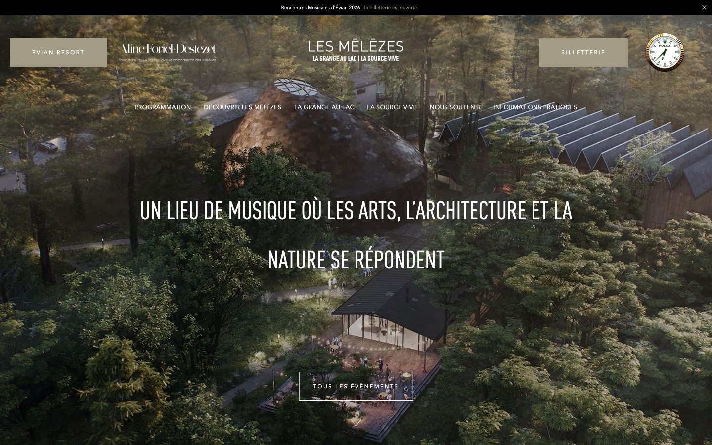Homepage screenshot of Les Mélèzes