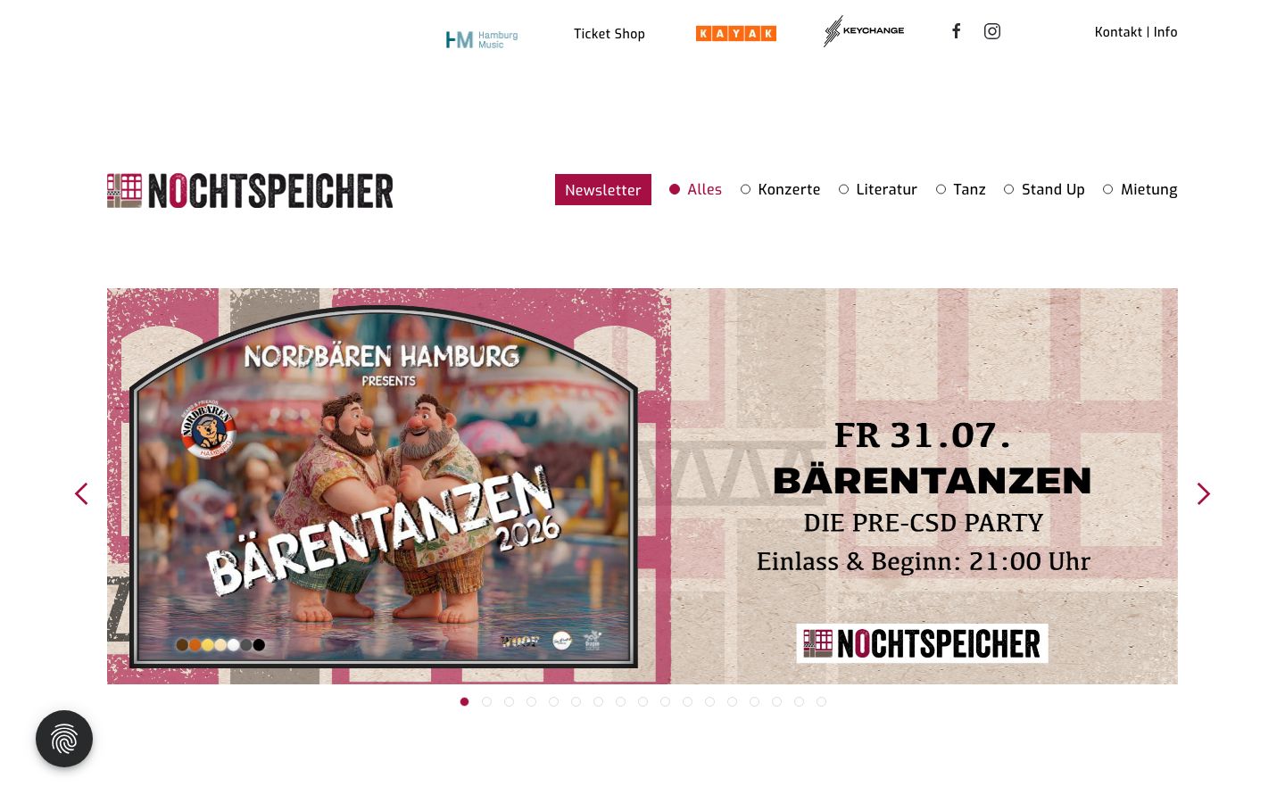 Homepage screenshot of Nochtspeicher
