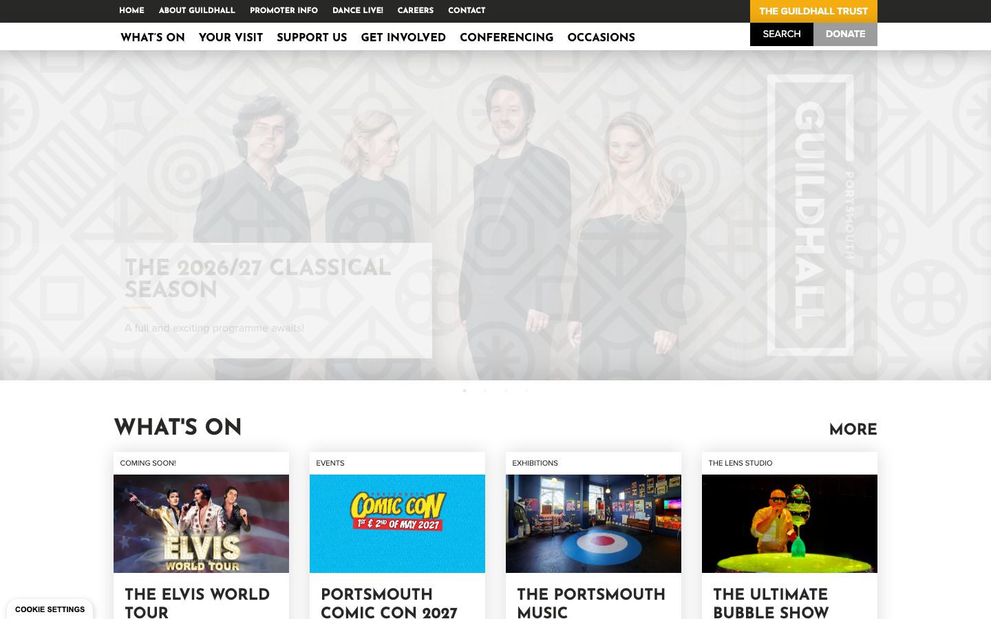 Homepage screenshot of Portsmouth Guildhall