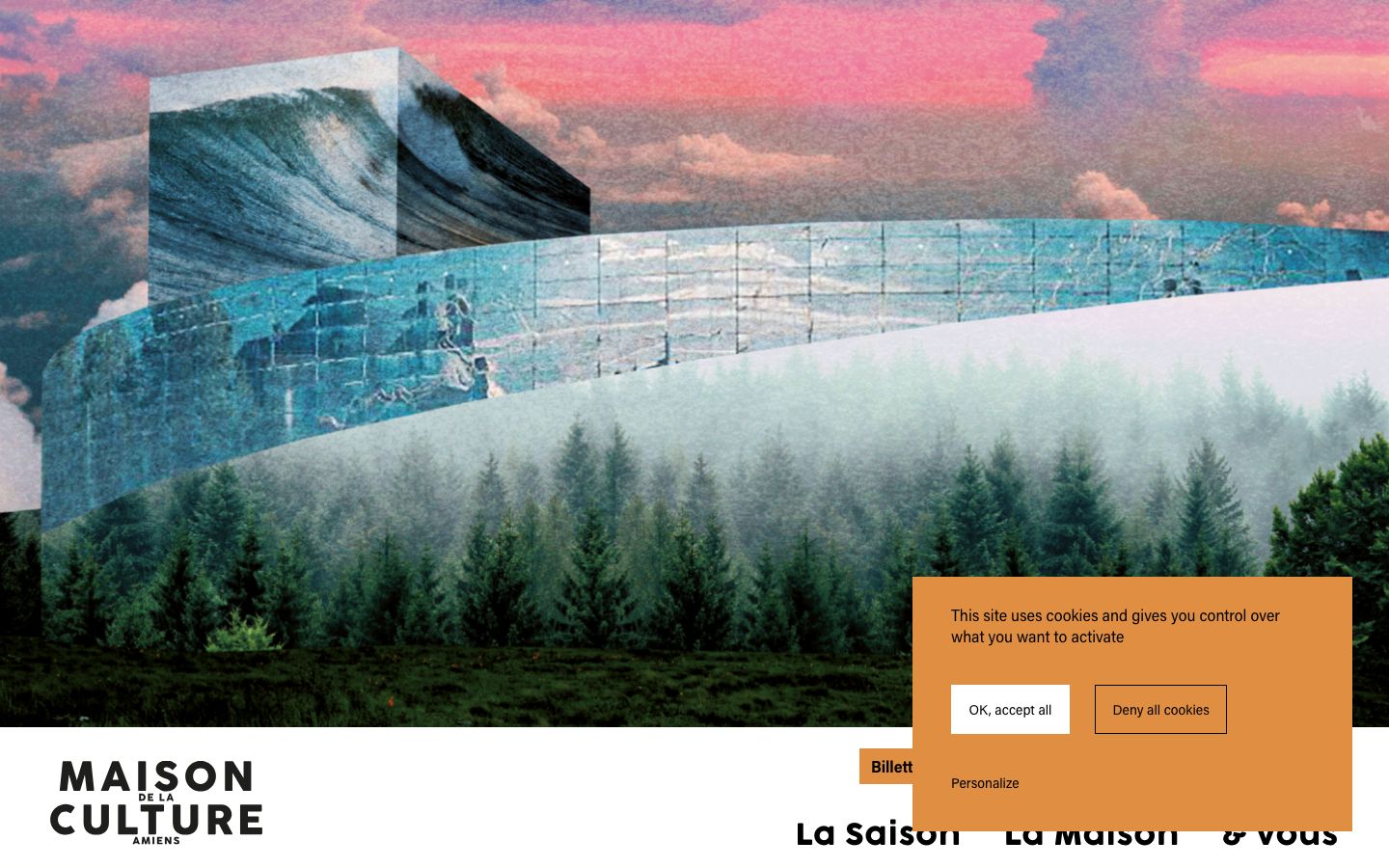 Homepage screenshot of Maison de la Culture d’Amiens