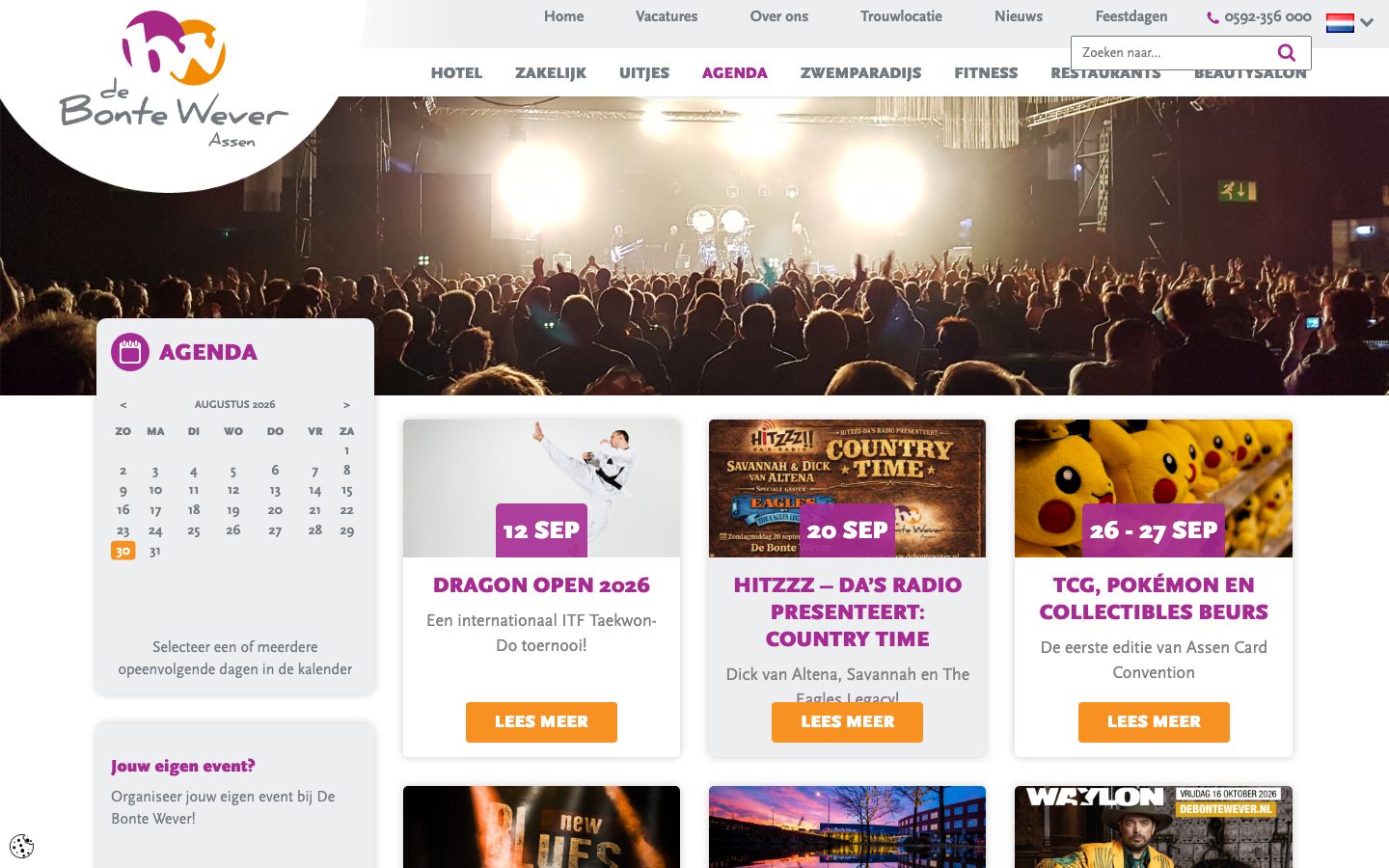 Homepage screenshot of De Bonte Wever