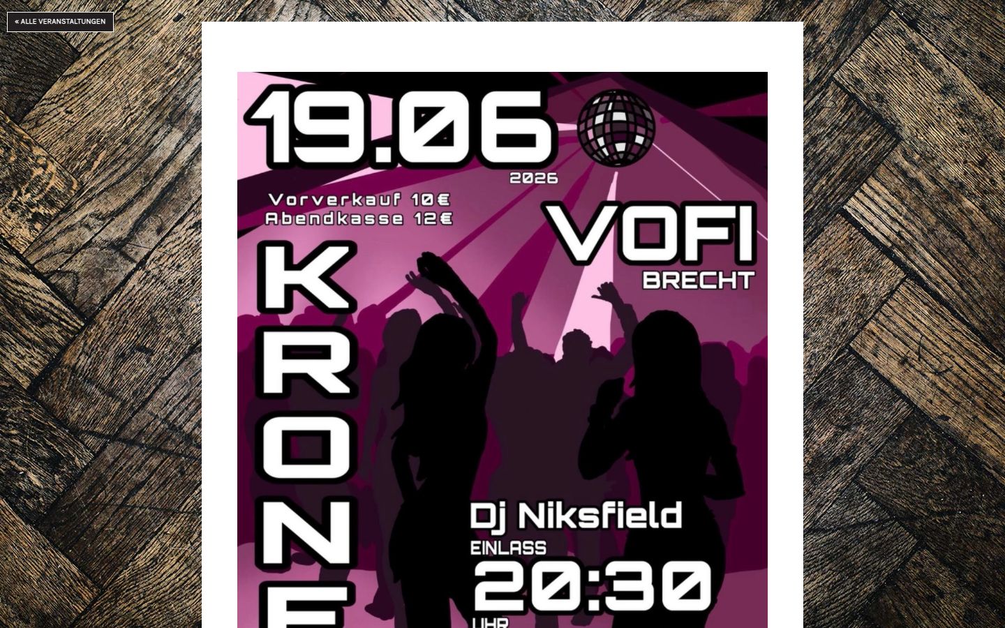 Event detail page screenshot of Goldene Krone Darmstadt