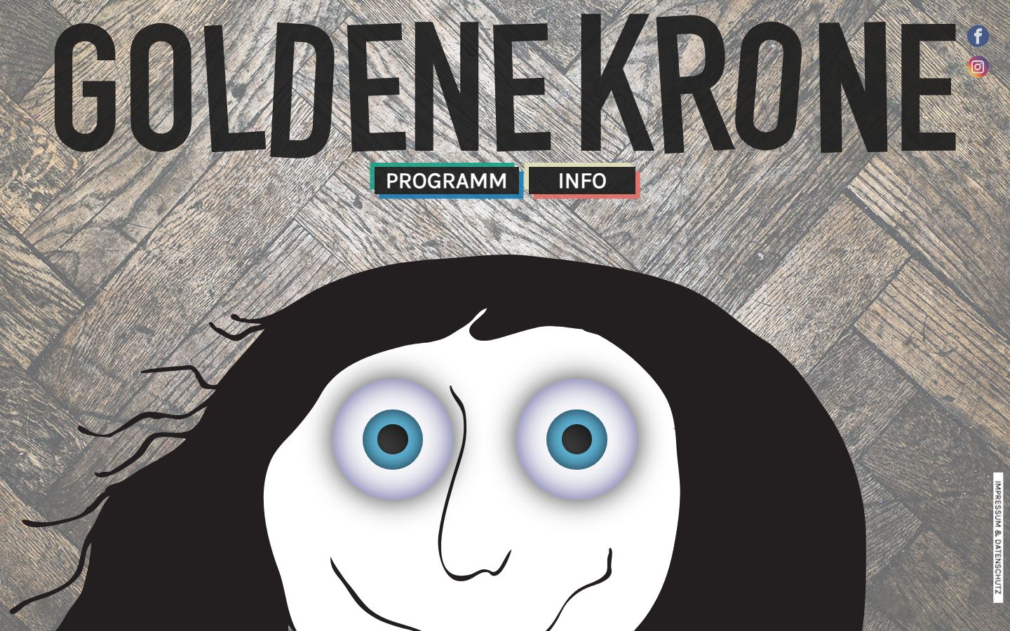 Homepage screenshot of Goldene Krone Darmstadt