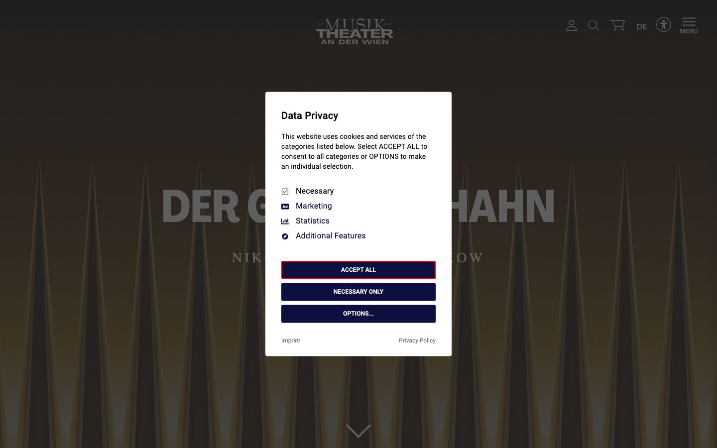 Event detail page screenshot of MusikTheater an der Wien (Theater an der Wien)