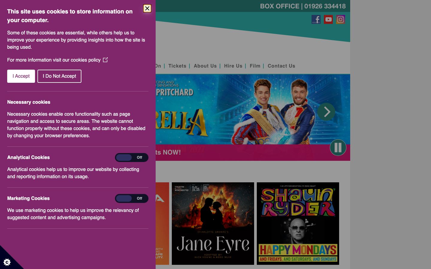 Homepage screenshot of Royal Spa Centre