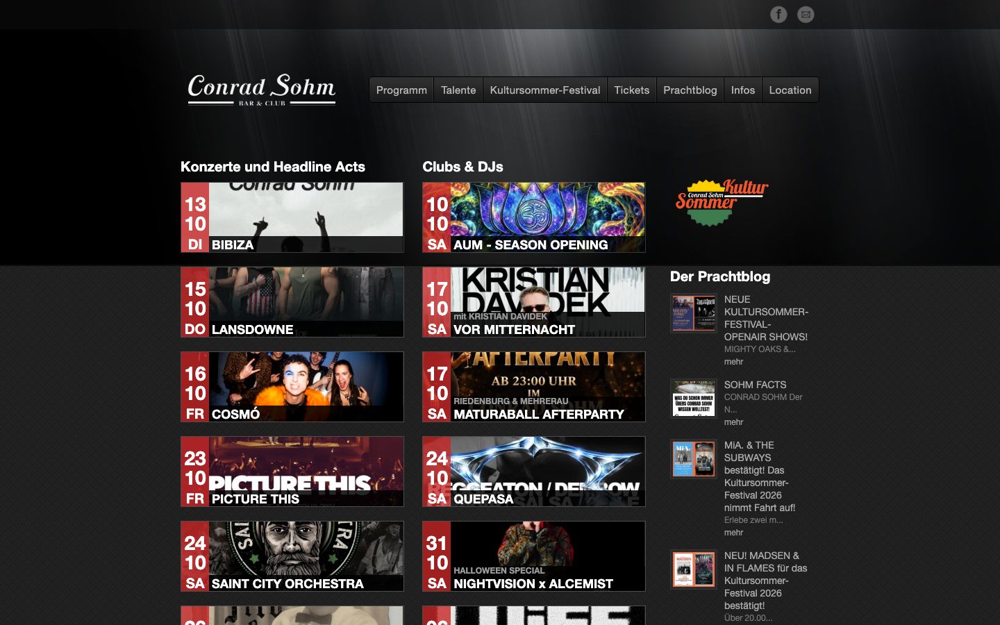 Homepage screenshot of Conrad Sohm