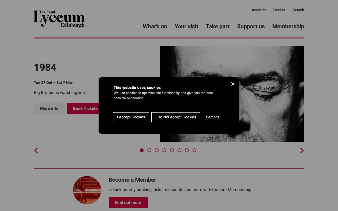 Homepage screenshot of Lyceum