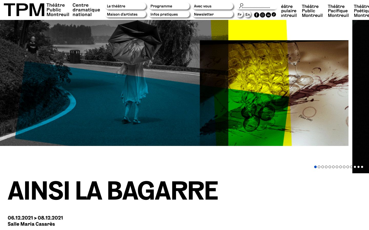 Event detail page screenshot of Théâtre Public de Montreuil - CDN
